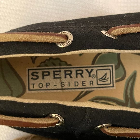 Black Sperry Top-Sider Espadrilles 7M - Picture 2 of 7